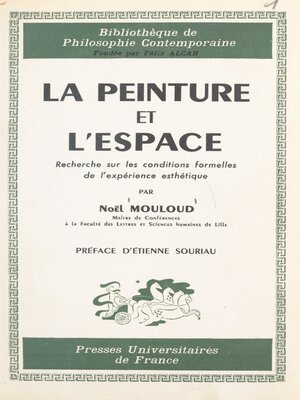 cover image of La peinture et l'espace